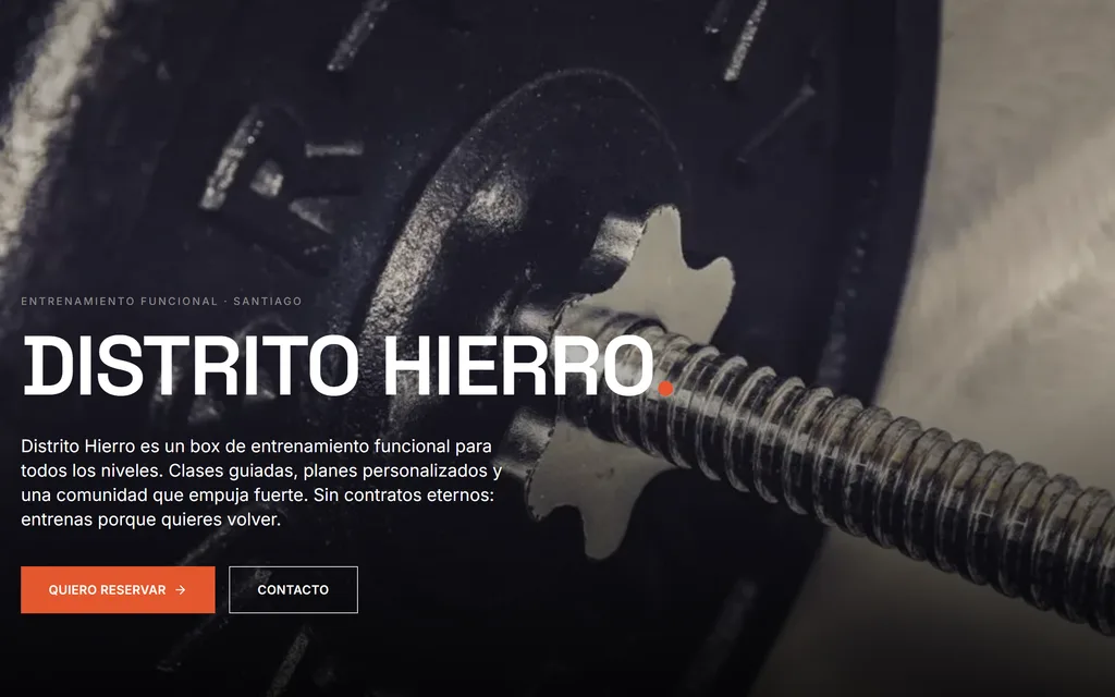 Plantilla Bold — así se ve un sitio de box de entrenamiento funcional